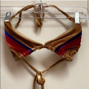 Velvet triangle bikini top